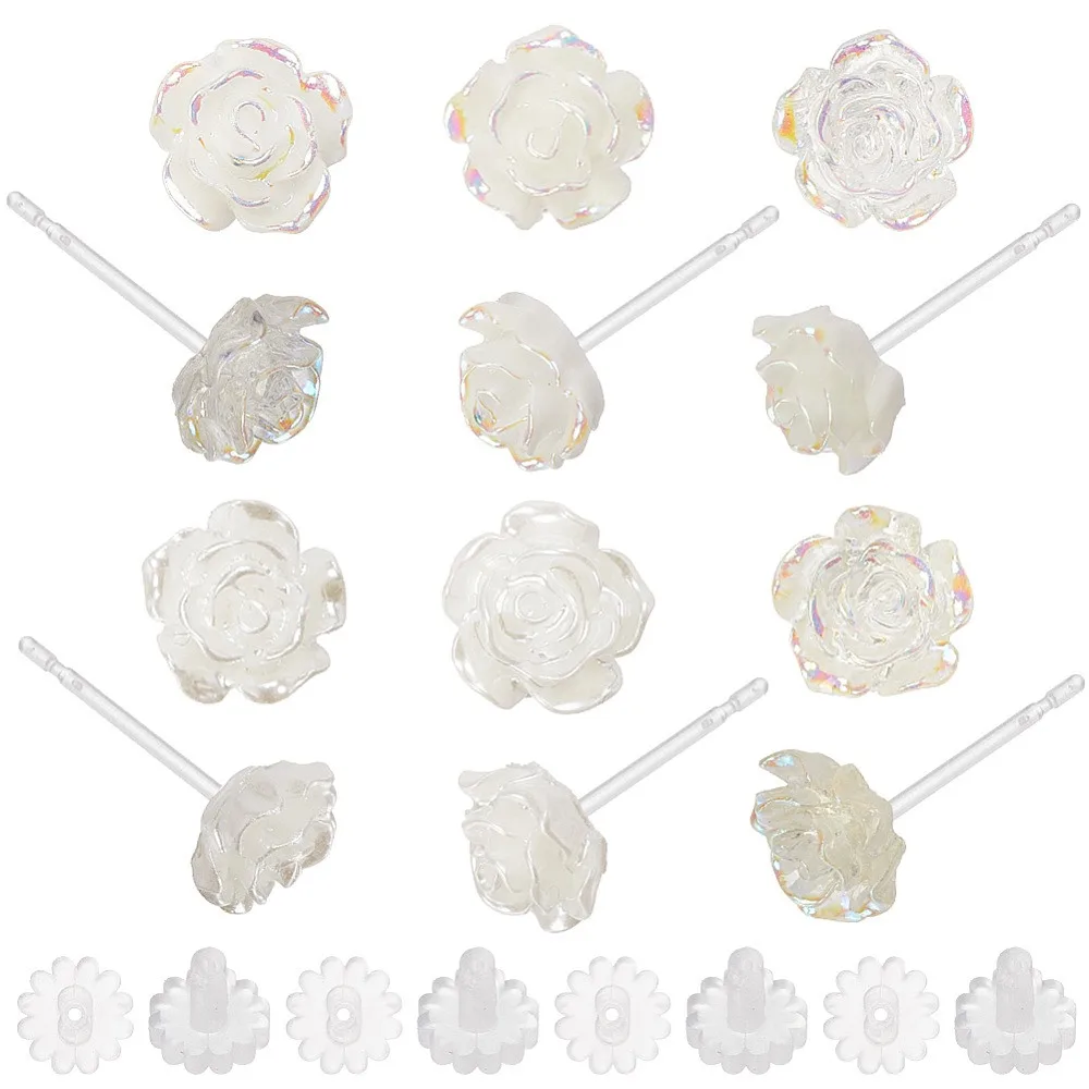 12 Pairs 6 Styles Resin Stud Earrings Rose Flower Mixed Color 6~7.5x6~7.5mm
12 Pairs 6 Styles Resin Stud Earrings Rose Flower Mixed Color 6~7.5x6~7.5mm