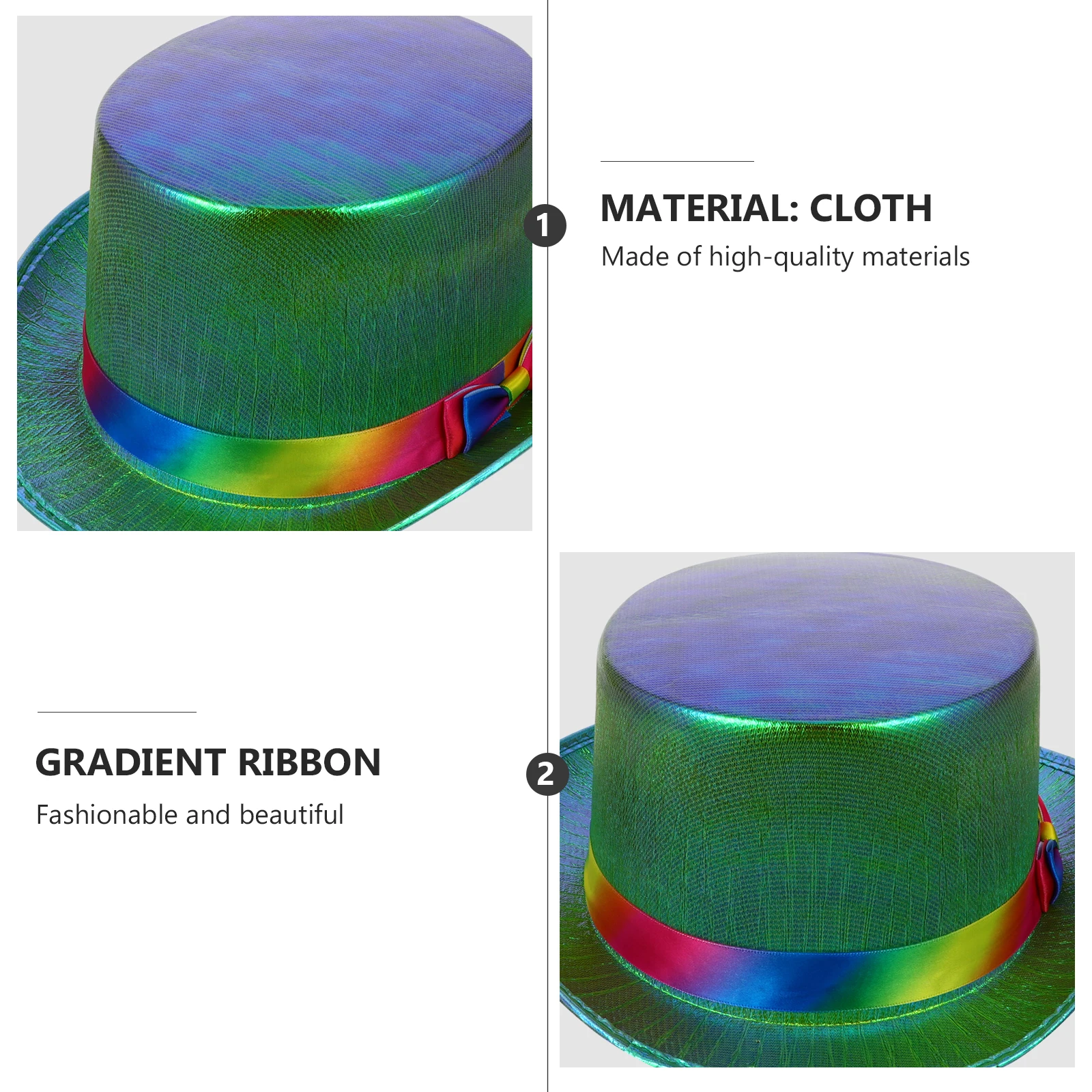 Jazz Hat Retro Trilby Flat Head Prop Party Hats Gradient Ribbon Decor Cosplay Stage Show Durable Various Colors Suitable Size
Jazz Hat Retro Trilby Flat Head Prop Party Hats Gradient Ribbon Decor Cosplay Stage Show Durable Various Colors Suitable Size