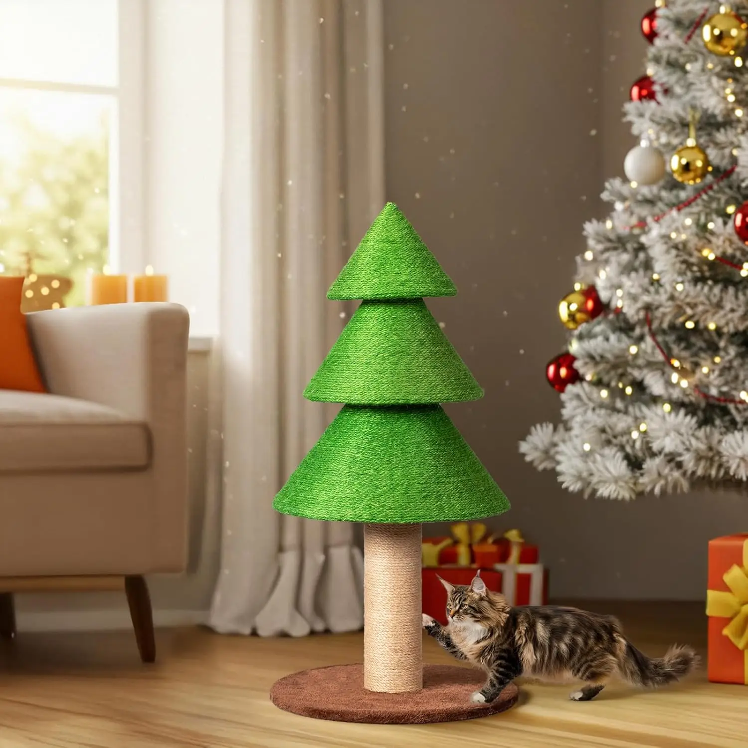 31.5in Christmas Tree Cat Scratcher, Cat Scratching Post for Indoor Cats, Large Sisal Cat Scratching Tree Cat Scratch To
31.5in Christmas Tree Cat Scratcher, Cat Scratching Post for Indoor Cats, Large Sisal Cat Scratching Tree Cat Scratch To