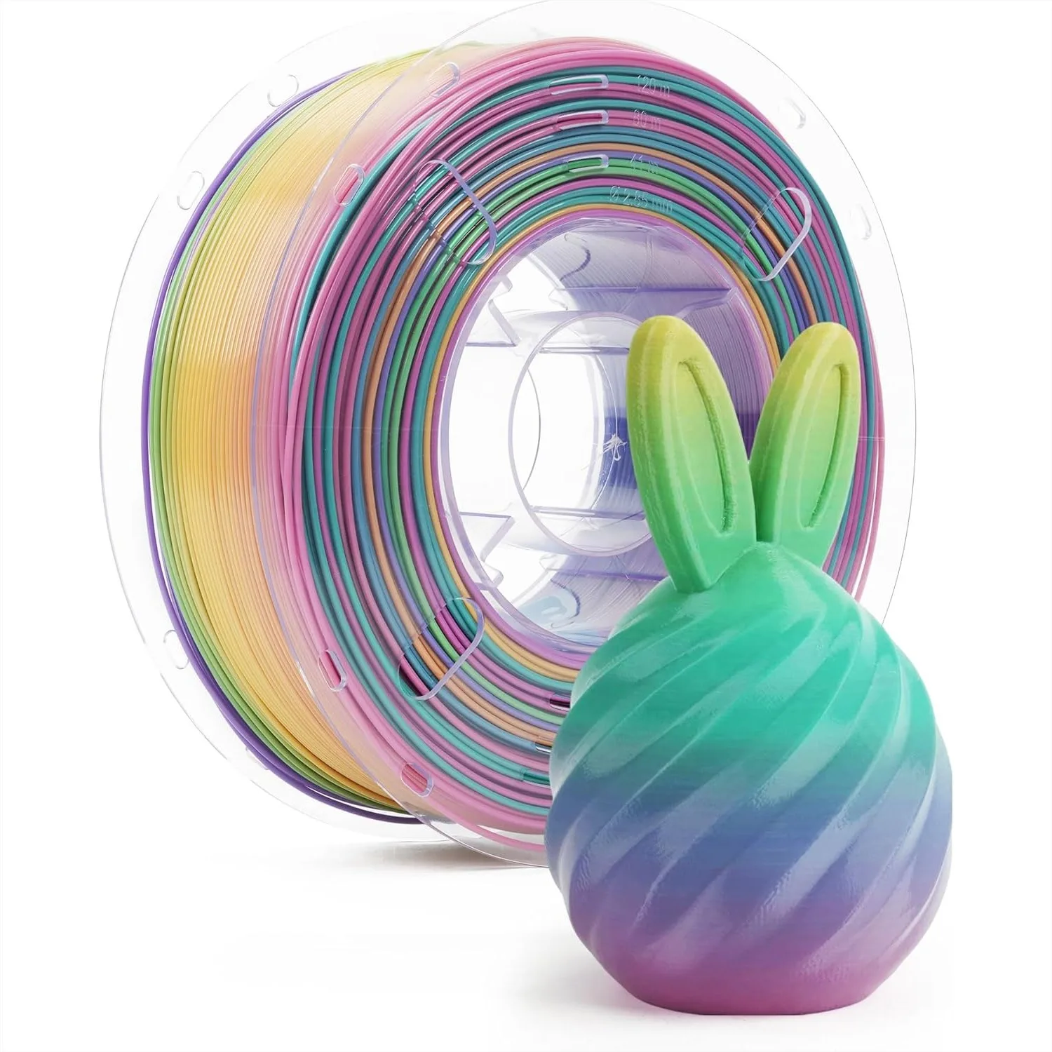 TPU Filament 1.75mm Rainbow Candy, 95A Soft 3D Printer Filament, High Elasticity & Flexible for Smooth Prints
TPU Filament 1.75mm Rainbow Candy, 95A Soft 3D Printer Filament, High Elasticity & Flexible for Smooth Prints