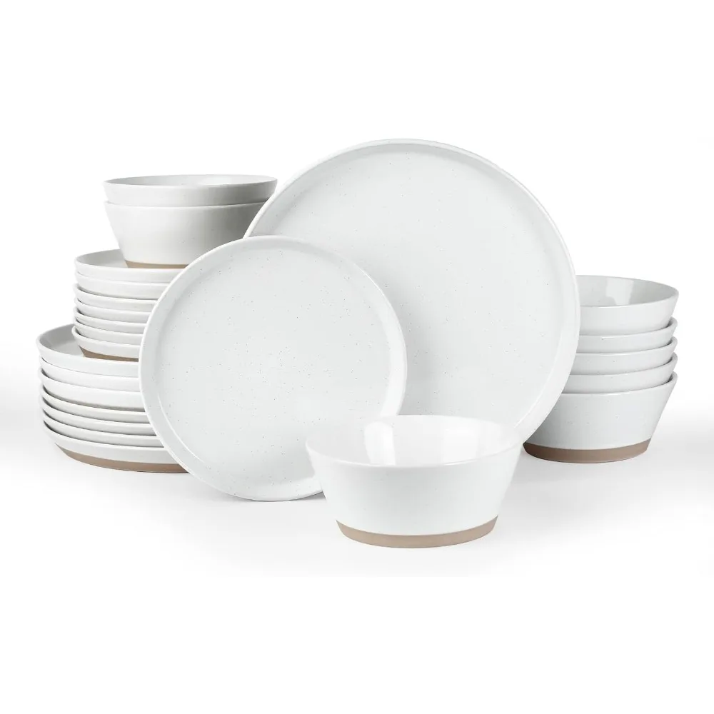 Famiware Saturn Dinnerware Sets, 24 Piece Dish Set, Plates and Bowls Sets for 8, White
Famiware Saturn Dinnerware Sets, 24 Piece Dish Set, Plates and Bowls Sets for 8, White