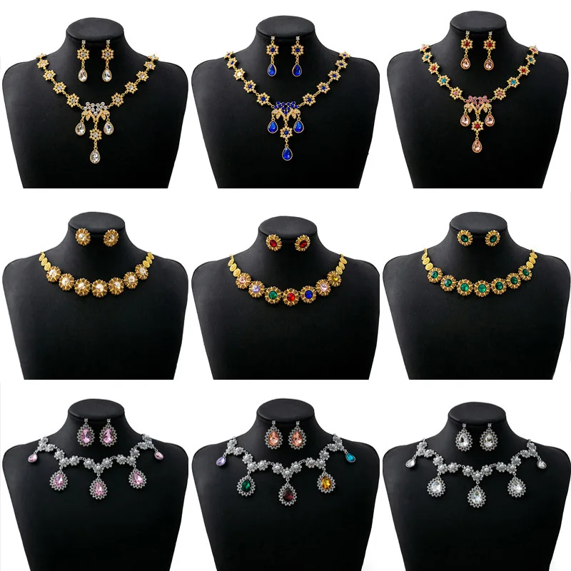 Luxury Personality Fashion Water Drop Jewelry Suit Geometric Round Pearl Earrings Elegant Flower Necklace for Women
Luxury Personality Fashion Water Drop Jewelry Suit Geometric Round Pearl Earrings Elegant Flower Necklace for Women
