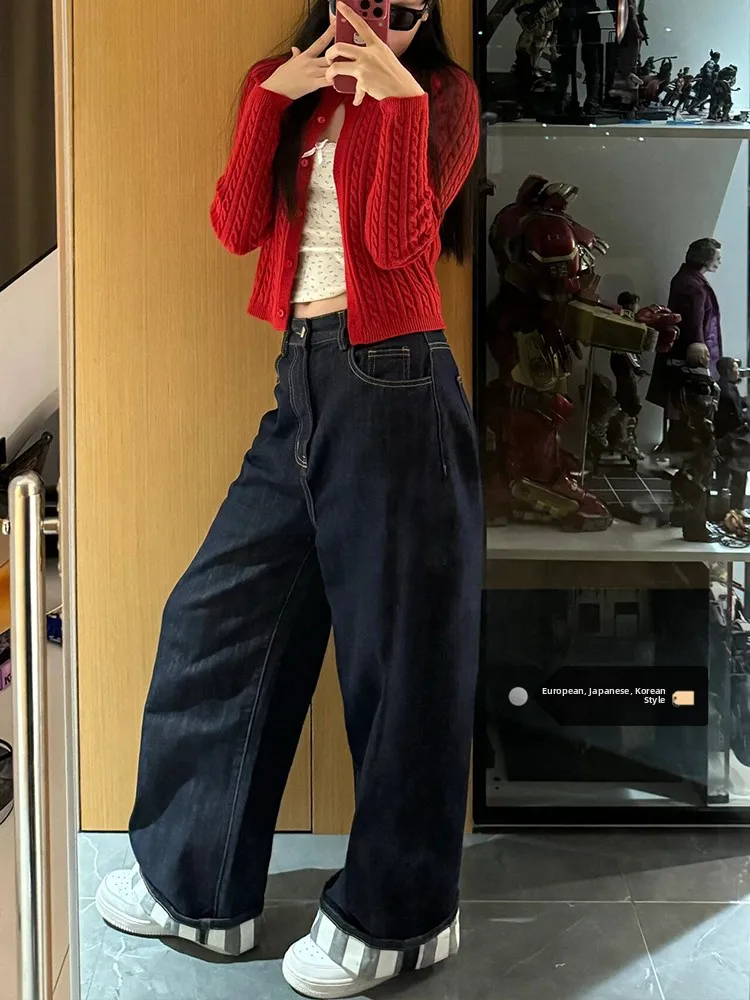 High Waist Wide Leg Blue Jeans Women Loose Fit Floor Length Pants Summer New Style Durable Cotton Fabric Straight Cut Trousers
High Waist Wide Leg Blue Jeans Women Loose Fit Floor Length Pants Summer New Style Durable Cotton Fabric Straight Cut Trousers