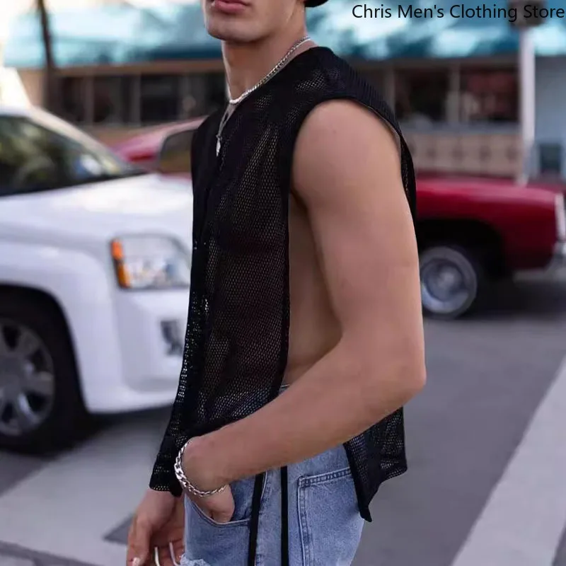 Summer Personality Fashion Breathable Men's Lace-up Tank Top, Sexy Charming Men's Short-sleeved T-shirt, Casual Men's Lace Shirt
Summer Personality Fashion Breathable Men's Lace-up Tank Top, Sexy Charming Men's Short-sleeved T-shirt, Casual Men's Lace Shirt