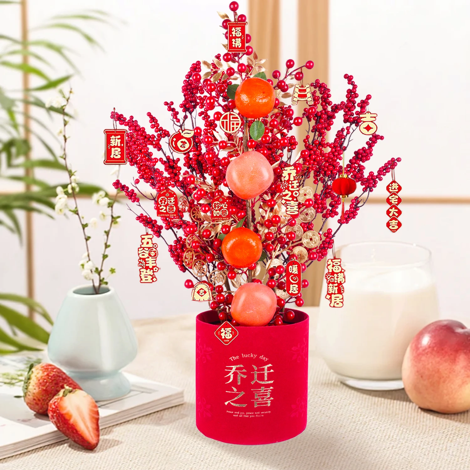 Uflower Lunar New Year Artificial flowers 2026 New Year Artificial Red Fruit Berry Pot Wedding Party Home Room Decorations
Uflower Lunar New Year Artificial flowers 2026 New Year Artificial Red Fruit Berry Pot Wedding Party Home Room Decorations