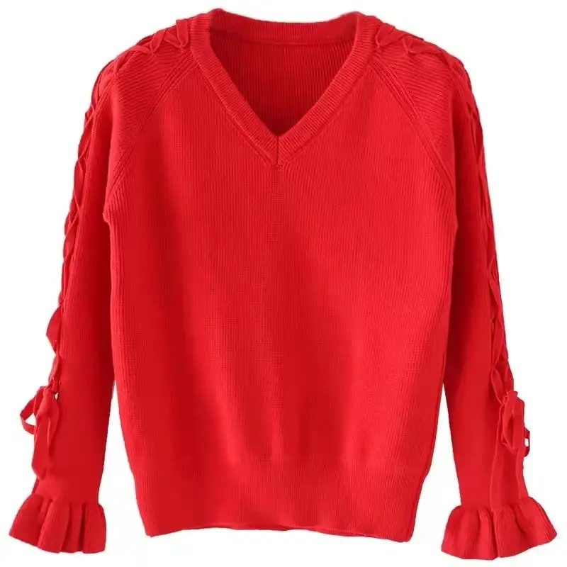 Autumn and Winter Knitted Sweater V-neck Temperament Loose Slim Autumn Top for Women with Inner Outer Sleeves
Autumn and Winter Knitted Sweater V-neck Temperament Loose Slim Autumn Top for Women with Inner Outer Sleeves
