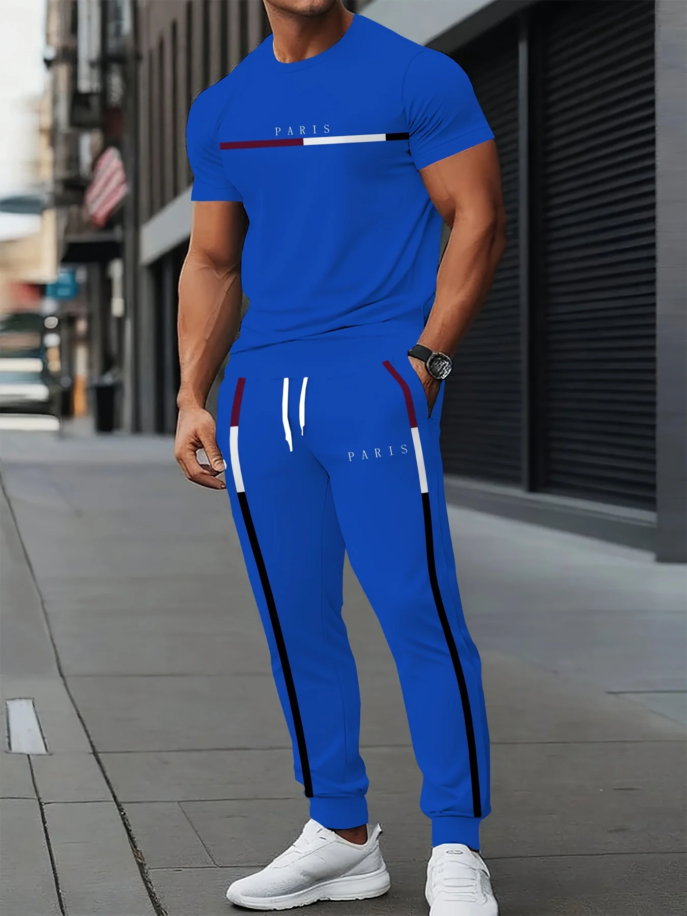 Summer Men's Set Polyester Sports and Leisure Round Neck with Micro Elastic Knitted 2-piece Set Short Sleeve T-shirt and Pants
Summer Men's Set Polyester Sports and Leisure Round Neck with Micro Elastic Knitted 2-piece Set Short Sleeve T-shirt and Pants