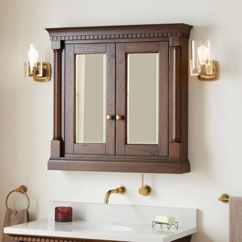 High quality mahogany bathroom cabinet with high-quality smoothness, double doors, antique coffee style bathroom cabinet
High quality mahogany bathroom cabinet with high-quality smoothness, double doors, antique coffee style bathroom cabinet