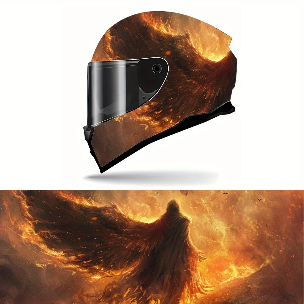 Winged flame dark ghost motorcycle vinyl wraps helmet decal,self-adhesive waterproof helmet decoration,universal motorcycle helm 
Winged flame dark ghost motorcycle vinyl wraps helmet decal,self-adhesive waterproof helmet decoration,universal motorcycle helm