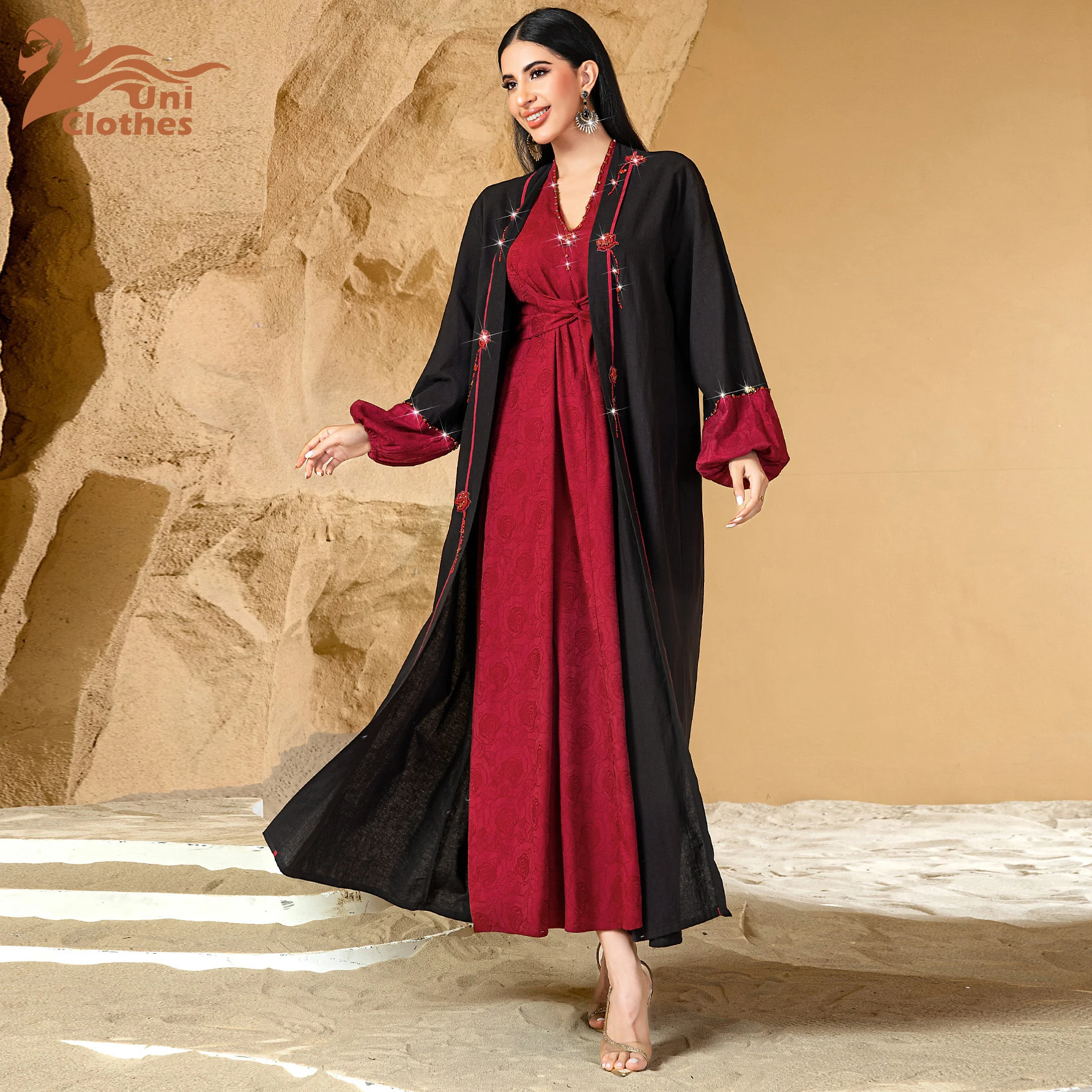UNI Eid Party Dress for Women Abaya Diamond 2 Piece Set Long Muslim Robe Jalabiya Ramadan Dubai Abayas 2025 Vestidos Largos
UNI Eid Party Dress for Women Abaya Diamond 2 Piece Set Long Muslim Robe Jalabiya Ramadan Dubai Abayas 2025 Vestidos Largos
