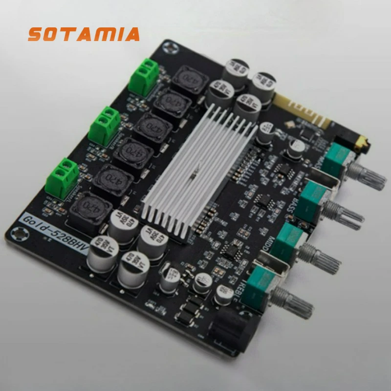 SOTAMIA TPA3116D2 Плата цифрового усилителя мощности Bluetooth 2,1-канальная плата усилителя звука 50 Вт * 2 + 100 Вт с тональным аудиомодулем
SOTAMIA TPA3116D2 Плата цифрового усилителя мощности Bluetooth 2,1-канальная плата усилителя звука 50 Вт * 2 + 100 Вт с тональным аудиомодулем