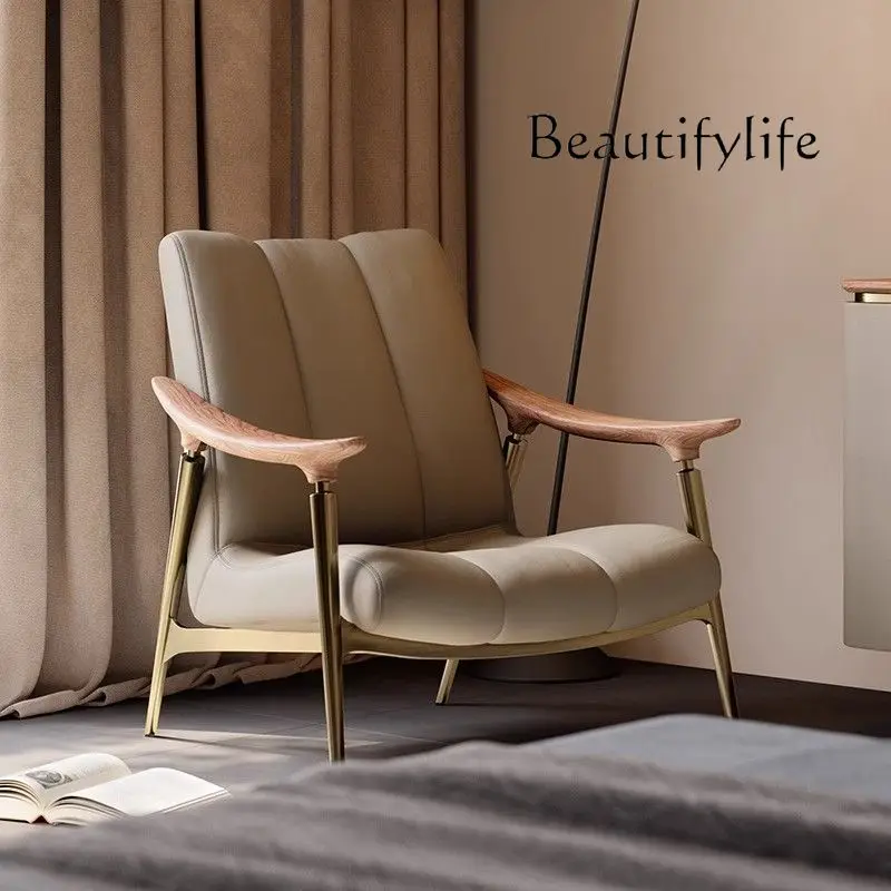 High-End Genuine Leather Single-Seat Sofa Chair Designer Walnut Light Luxury Bedroom Study Tea Stool
High-End Genuine Leather Single-Seat Sofa Chair Designer Walnut Light Luxury Bedroom Study Tea Stool