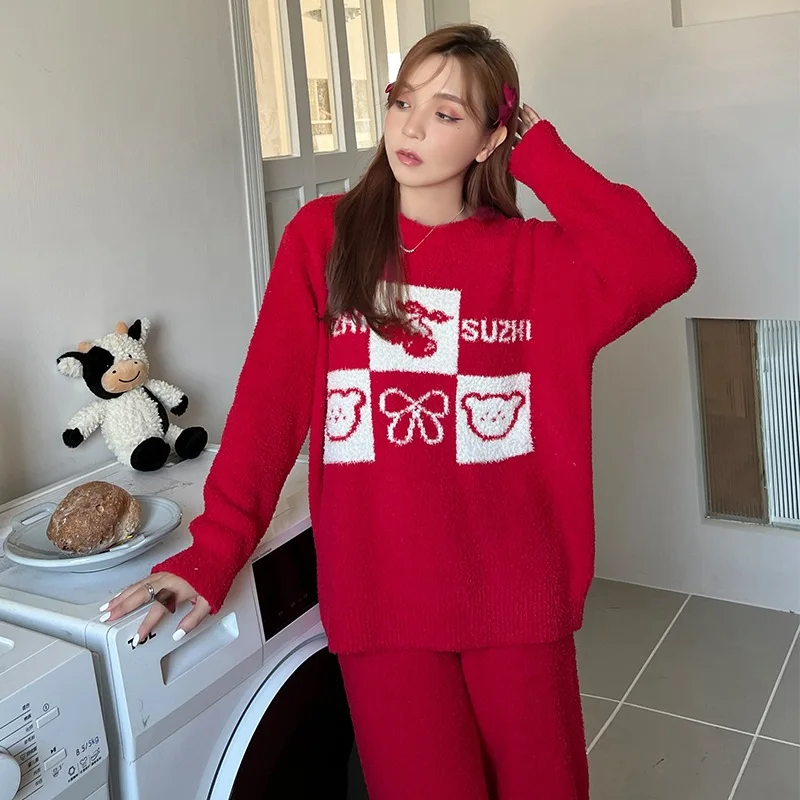 Winter 2 Pieces Pajamas Free Shipping Loungewear Cheap Elegant Lounge Sets Flannel Christmas Sleepwear Feather Yarn Pijamas
Winter 2 Pieces Pajamas Free Shipping Loungewear Cheap Elegant Lounge Sets Flannel Christmas Sleepwear Feather Yarn Pijamas