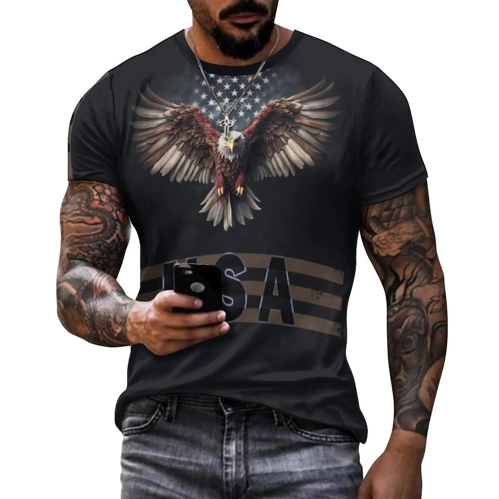 Стильная мужская футболка с 3D цифровым узором Eagle & Letter, удобные повседневные футболки, одежда с короткими рукавами
Стильная мужская футболка с 3D цифровым узором Eagle & Letter, удобные повседневные футболки, одежда с короткими рукавами