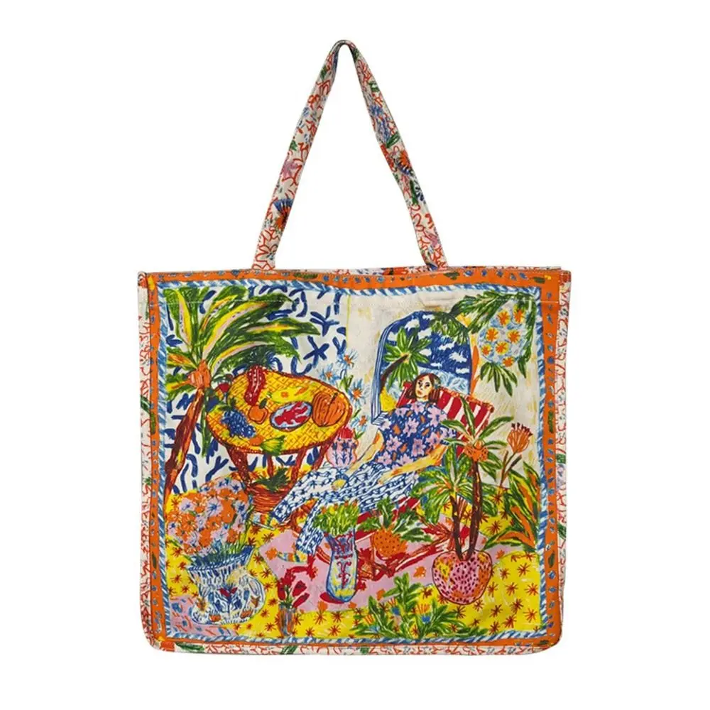 Thai Oil Painting Printed Canvas Bag Graffiti Tote Bag Letter Shoulder Bag Bucket Bag Shopping Bag Print Cloth Handbag
Thai Oil Painting Printed Canvas Bag Graffiti Tote Bag Letter Shoulder Bag Bucket Bag Shopping Bag Print Cloth Handbag