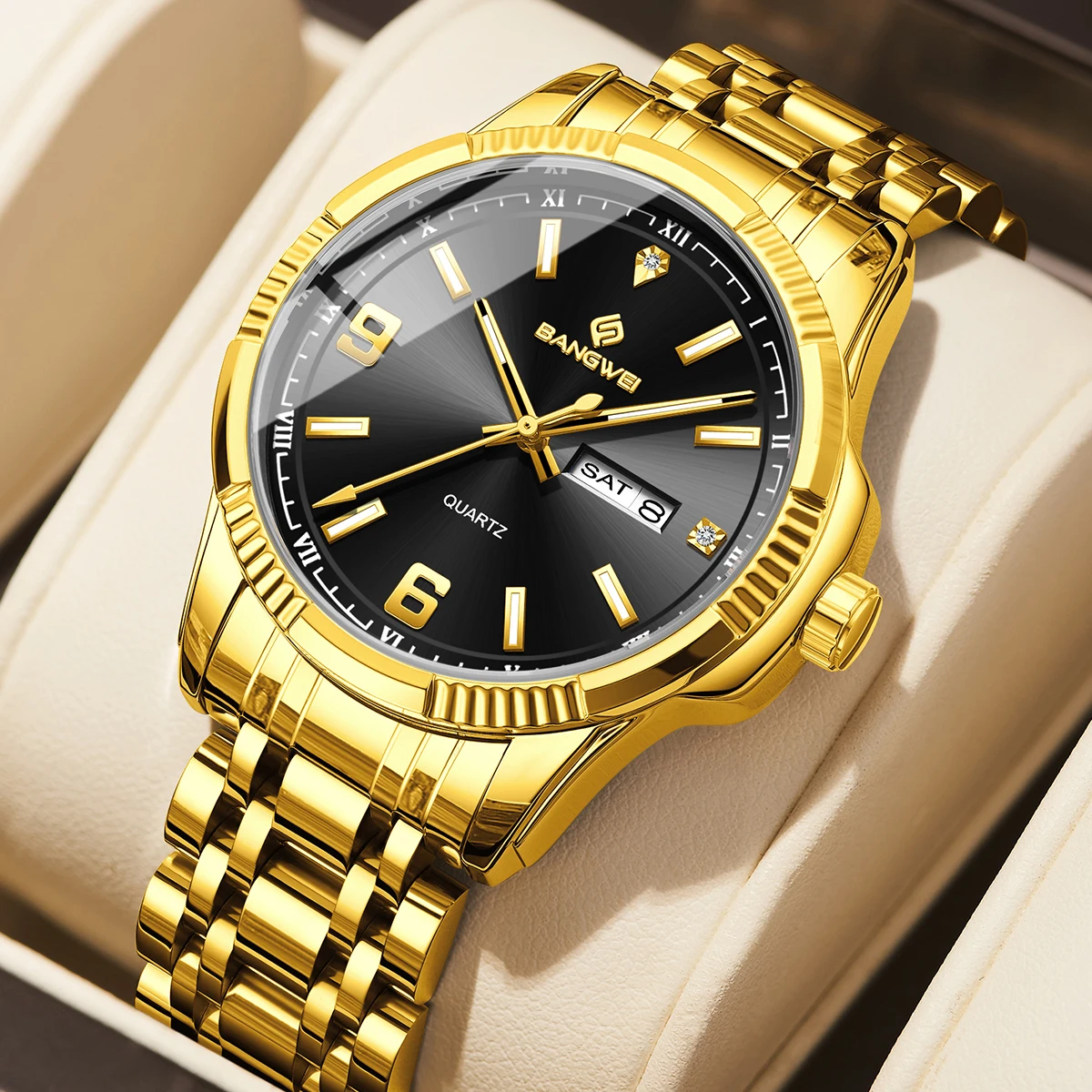 BANGWEI Business Men Wristwatch Quartz Luminous Waterproof Calendar Week Man Clock Stainless Steel Men's Luxury Watch Reloj+Box
BANGWEI Business Men Wristwatch Quartz Luminous Waterproof Calendar Week Man Clock Stainless Steel Men's Luxury Watch Reloj+Box