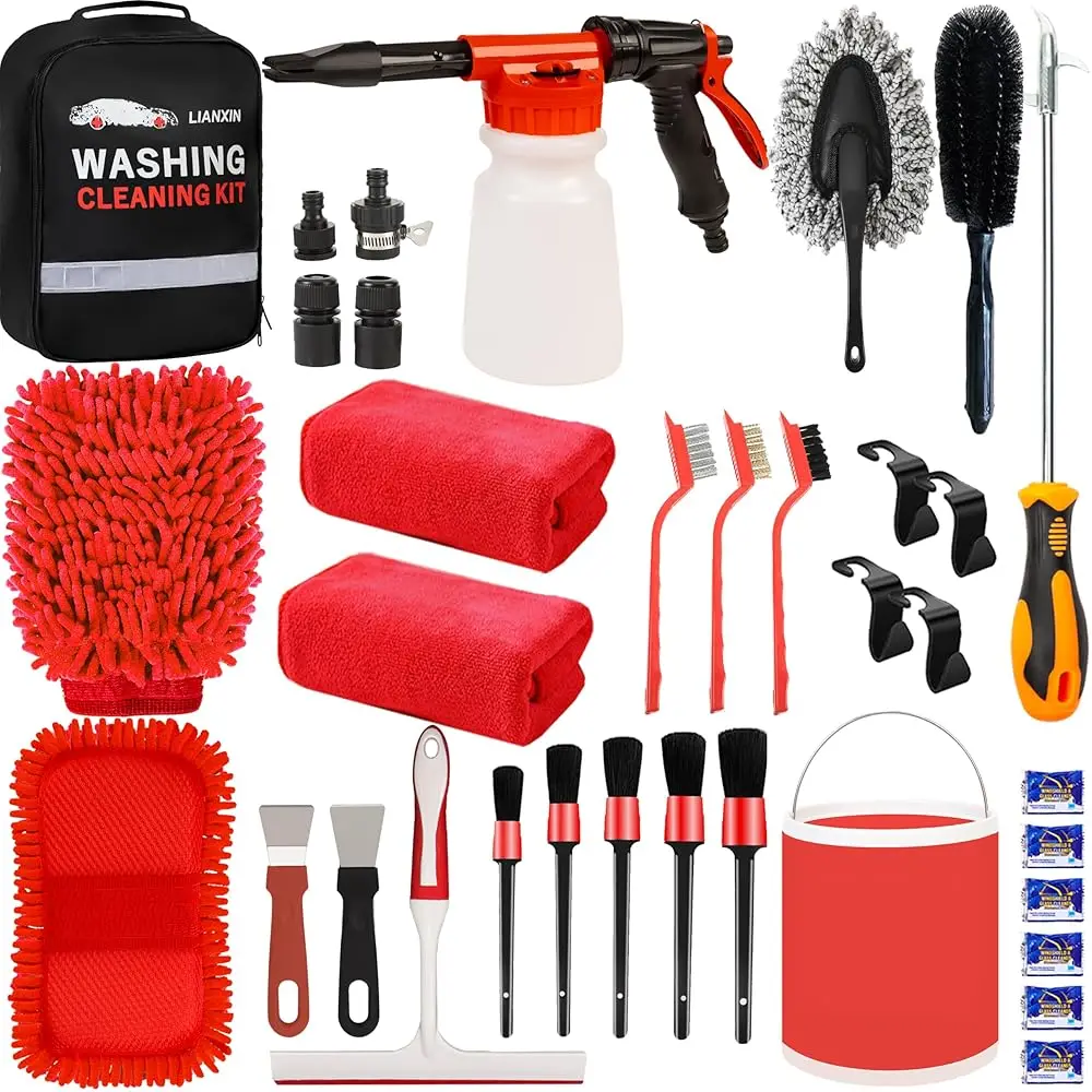 Free ShippingCar Wash Kit - Car Cleaning Kit,Car Wash Kit with Foam Gun, Microfiber Sponge and Towels,Tire Brush, Collapsible Bu
Free ShippingCar Wash Kit - Car Cleaning Kit,Car Wash Kit with Foam Gun, Microfiber Sponge and Towels,Tire Brush, Collapsible Bu