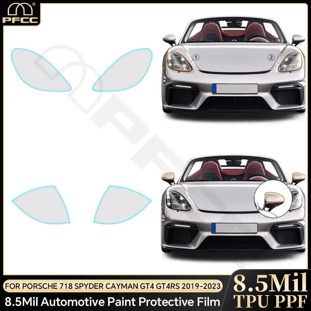 For Porsche 718 Spyder Cayman GT4 GT4RS 2019-2023 Pre Cut Paint Protection Film Headlight 8.5mil Invisible TPU PPF Accessories
For Porsche 718 Spyder Cayman GT4 GT4RS 2019-2023 Pre Cut Paint Protection Film Headlight 8.5mil Invisible TPU PPF Accessories