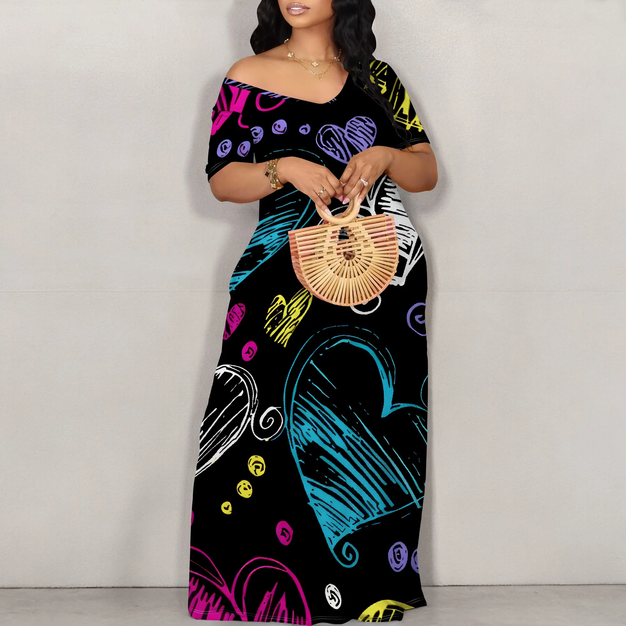 Women's Sexy Off Shoulder Backless Bodycon Long Maxi Dress Fashion Denim Printed High Split Casual Party Dress
Women's Sexy Off Shoulder Backless Bodycon Long Maxi Dress Fashion Denim Printed High Split Casual Party Dress