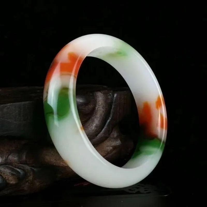 New Multicolored Jade Bracelet Chicken Blood Jade Bracelet Women's Model, Classic Ethnic Style Model
New Multicolored Jade Bracelet Chicken Blood Jade Bracelet Women's Model, Classic Ethnic Style Model