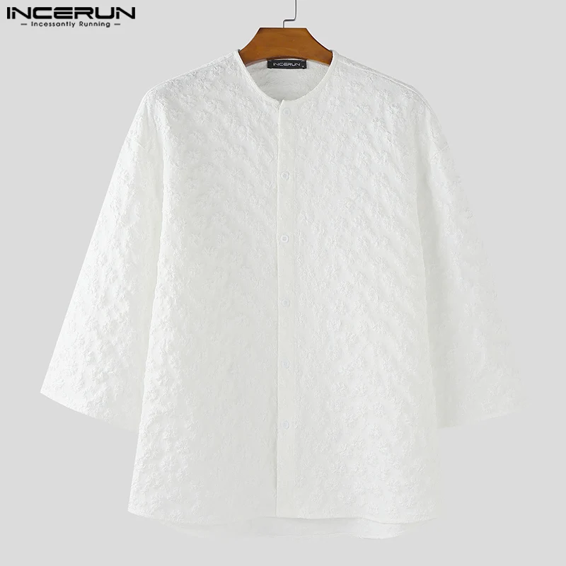 INCERUN Men Shirt Flower Printing O-neck 3/4 Sleeve Oversize Button Casual Men Clothing 2025 Streetwear Korean Style Male Shirts
INCERUN Men Shirt Flower Printing O-neck 3/4 Sleeve Oversize Button Casual Men Clothing 2025 Streetwear Korean Style Male Shirts
