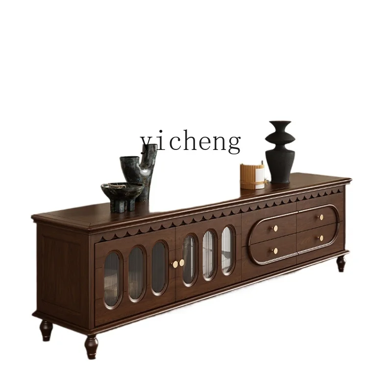 Solid Wood TV Cabinet Living Room Coffee Table Combination Mid-Ancient Style Mild Luxury Retro Storage Floor Cabinet
Solid Wood TV Cabinet Living Room Coffee Table Combination Mid-Ancient Style Mild Luxury Retro Storage Floor Cabinet
