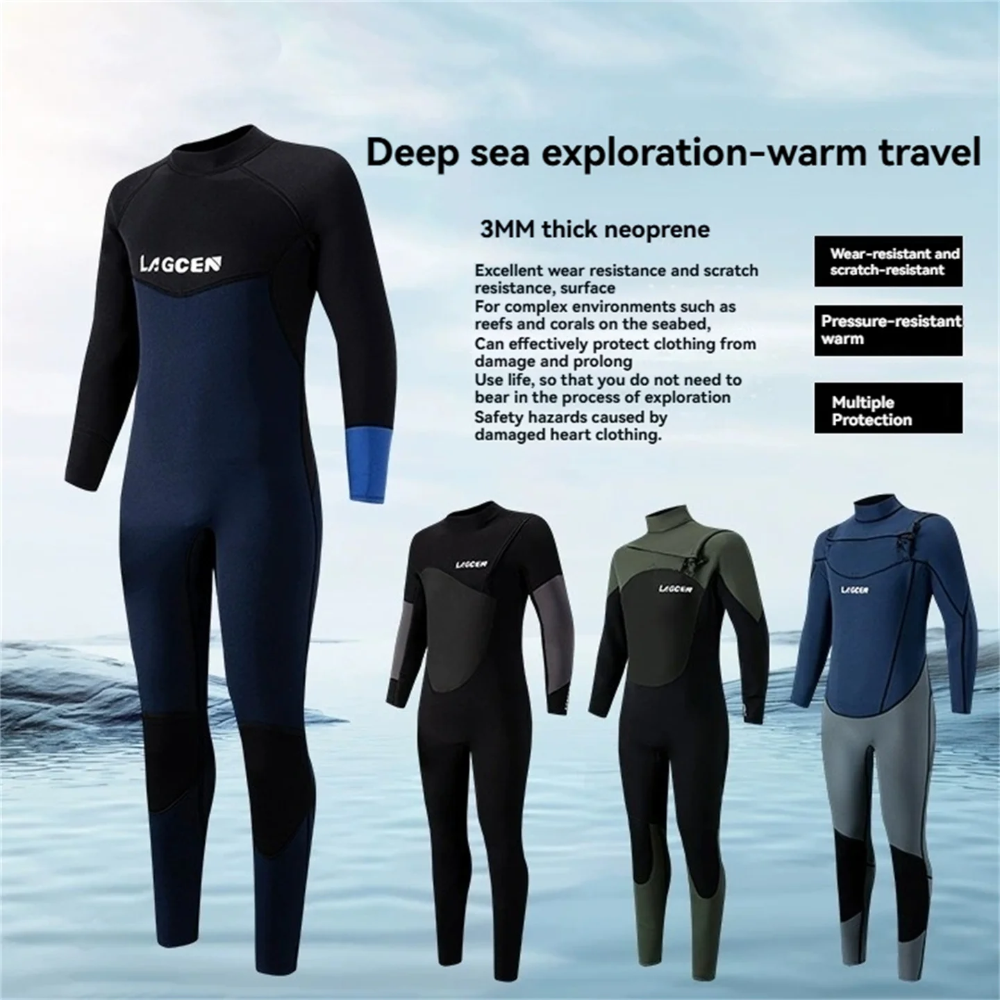 LAGCEN Men's 3MM Neoprene Wetsuit Full Body One Piece Diving Suit Scuba Spearfishing Snorkeling Surfing Winter Thermal Swimsuit
LAGCEN Men's 3MM Neoprene Wetsuit Full Body One Piece Diving Suit Scuba Spearfishing Snorkeling Surfing Winter Thermal Swimsuit