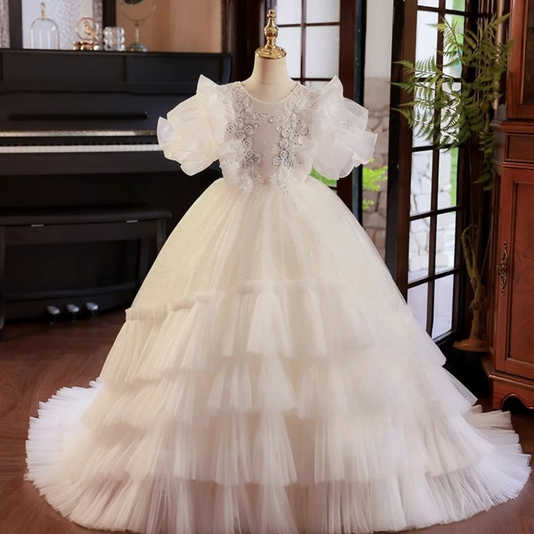 Luxury White Flower Girl Dress Sequined Arabic Princess Kids Wedding Birthday Party Ball Gown Holy Communion فساتين اعراس وسهرات
Luxury White Flower Girl Dress Sequined Arabic Princess Kids Wedding Birthday Party Ball Gown Holy Communion فساتين اعراس وسهرات