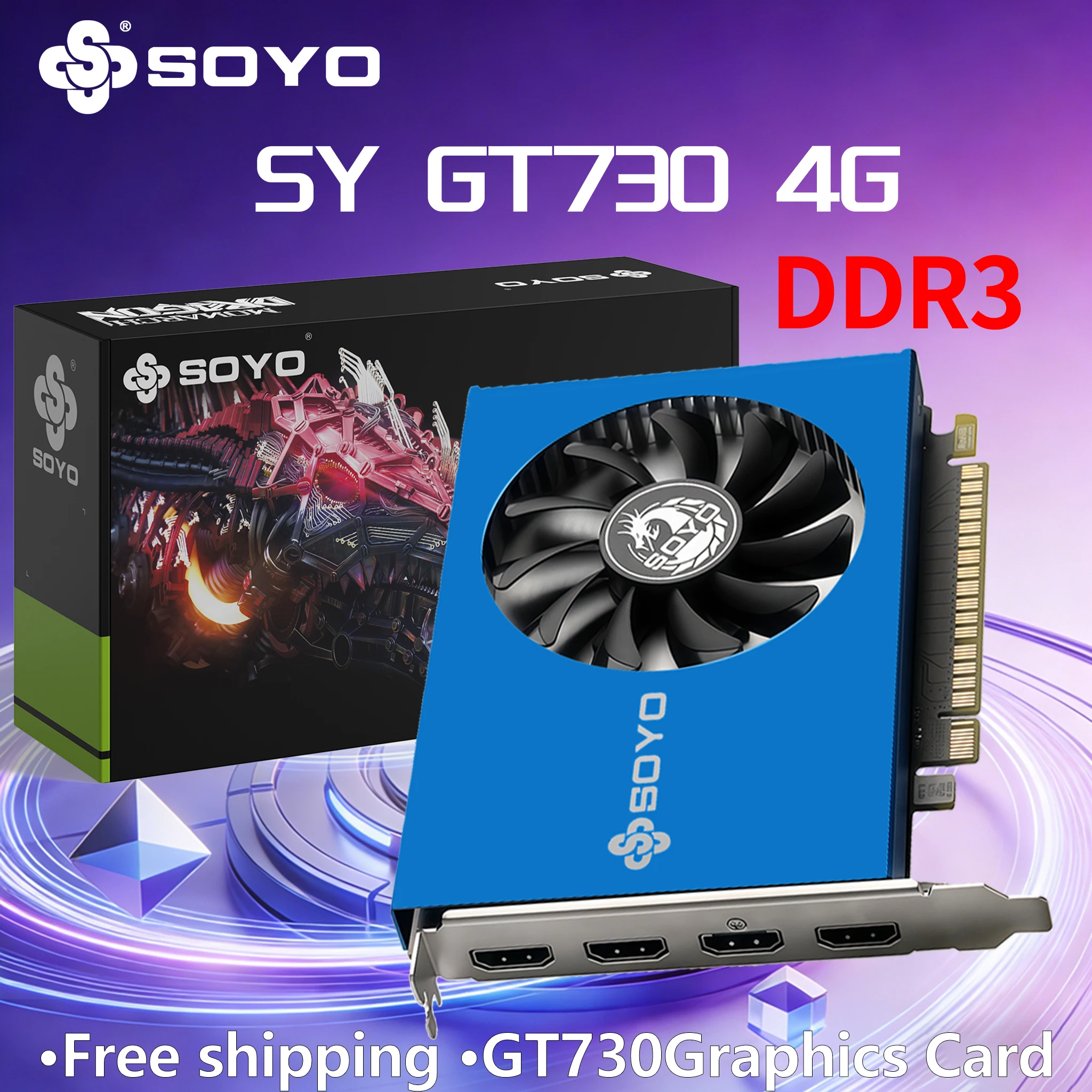 SOYO NVIDIA GeForce GT 730 4GB DDR3 64Bit Graphics Card PCIe2.0x8 HDMI PC Gaming Video Card 28NM single fan Desktop Computer com
SOYO NVIDIA GeForce GT 730 4GB DDR3 64Bit Graphics Card PCIe2.0x8 HDMI PC Gaming Video Card 28NM single fan Desktop Computer com