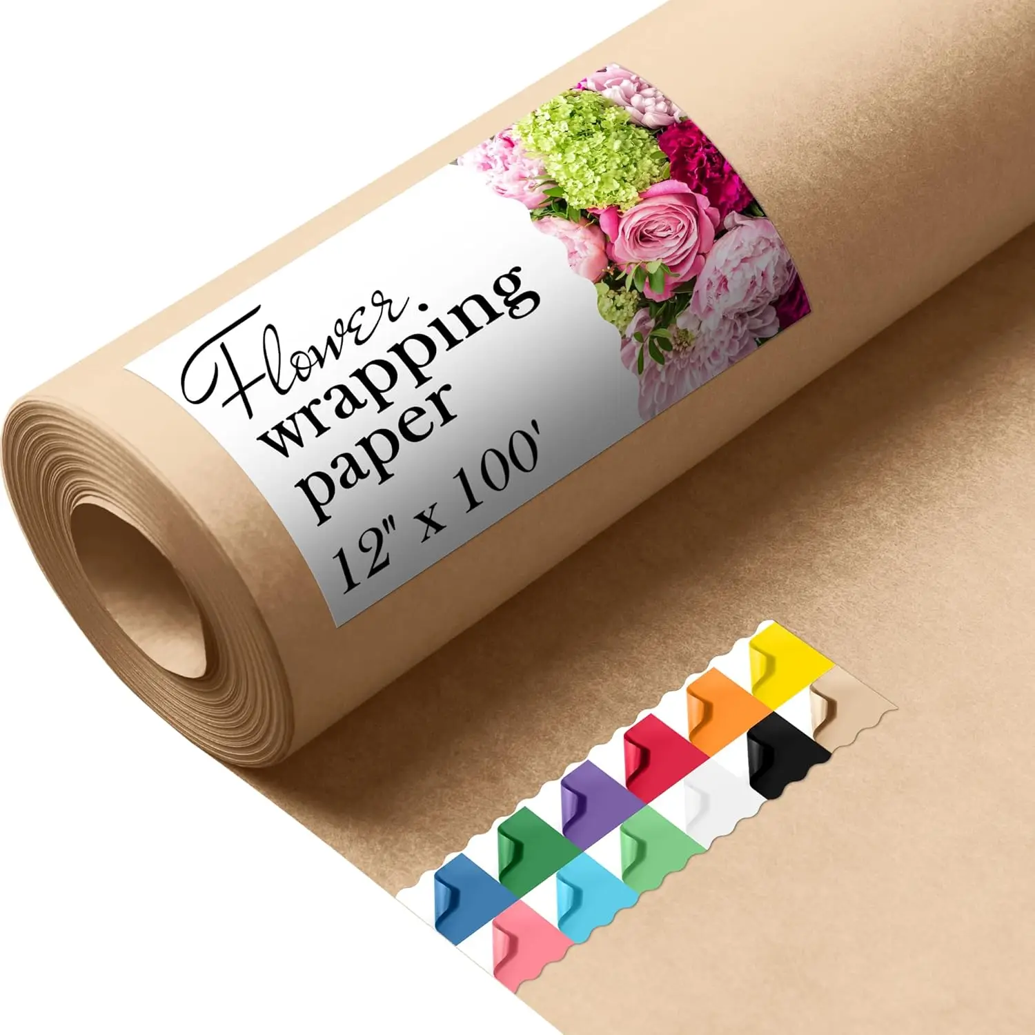 Kraft Paper Roll for Flower Bouquet Wrapping, 12" x 100 ft, 45 lbs Thick Brown Wrapping Paper for Florist Shops and Decorations
Kraft Paper Roll for Flower Bouquet Wrapping, 12" x 100 ft, 45 lbs Thick Brown Wrapping Paper for Florist Shops and Decorations