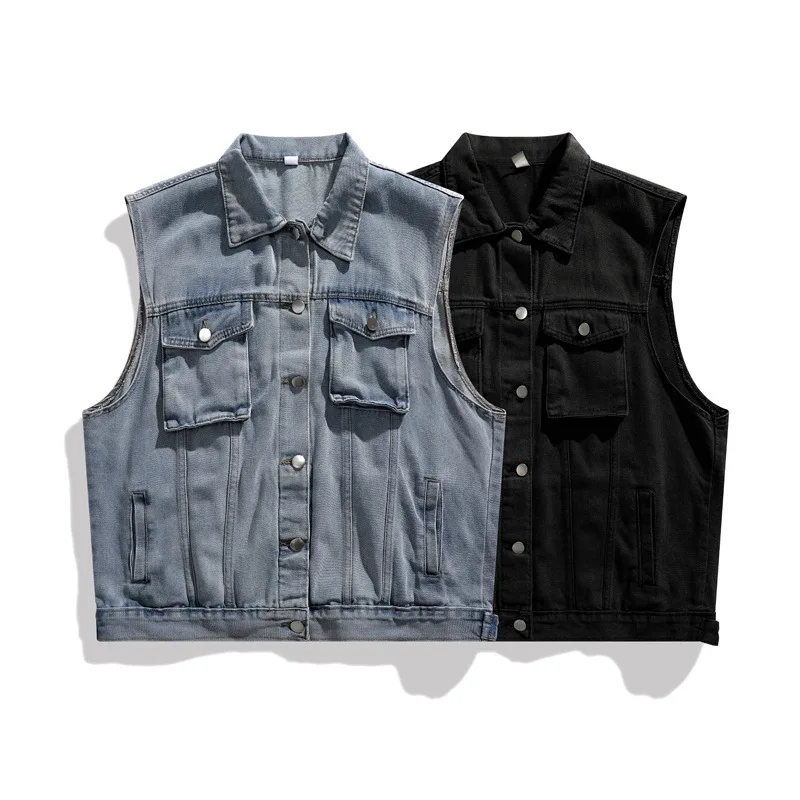 2023 Men's Multi-Pocket Denim Vest Teenagers Fashion Polo Collar Casual Denim Vest
2023 Men's Multi-Pocket Denim Vest Teenagers Fashion Polo Collar Casual Denim Vest