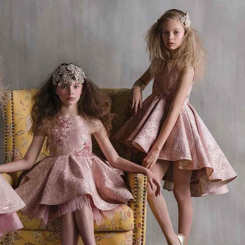 Customized Flower Girl Dresses Pink Tulle Puffy Sequin With Bow Sleeveless For Wedding Birthday Prom Holy Communion Gowns
Customized Flower Girl Dresses Pink Tulle Puffy Sequin With Bow Sleeveless For Wedding Birthday Prom Holy Communion Gowns