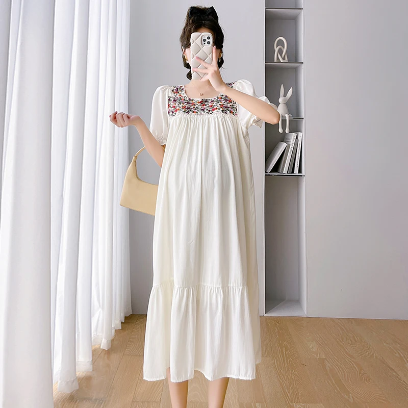 Square Neck Embroidered/Knitted Collar Sweet Pregnant Women's Summer Dress Plus Size Maternity Chiffon Dress Long Loose Dresses
Square Neck Embroidered/Knitted Collar Sweet Pregnant Women's Summer Dress Plus Size Maternity Chiffon Dress Long Loose Dresses