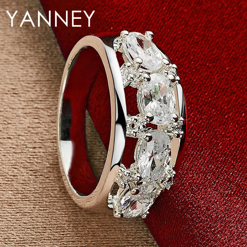 925 Sterling Silver 7/8/9/10# Luxury Sparkling Zircon Ring Women Wedding Party Jewelry Fashion Accessories New
925 Sterling Silver 7/8/9/10# Luxury Sparkling Zircon Ring Women Wedding Party Jewelry Fashion Accessories New