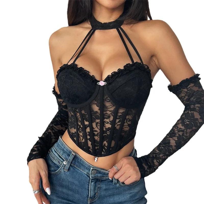 Spring Summer Sexy Club Slim Skinny Off Shoulder Backless T-shirt For Women Female Hotsweet Lace Floral Halter Tops Tees
Spring Summer Sexy Club Slim Skinny Off Shoulder Backless T-shirt For Women Female Hotsweet Lace Floral Halter Tops Tees