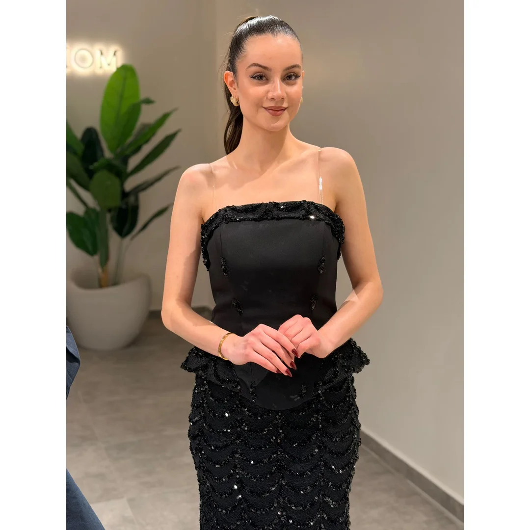 Sara Custom Black Shiny Sleeveless Floor Length Women's Prom Dress 2026 Luxury Woman Elegant Evening Dress Cocktail Dresses Chic
Sara Custom Black Shiny Sleeveless Floor Length Women's Prom Dress 2026 Luxury Woman Elegant Evening Dress Cocktail Dresses Chic