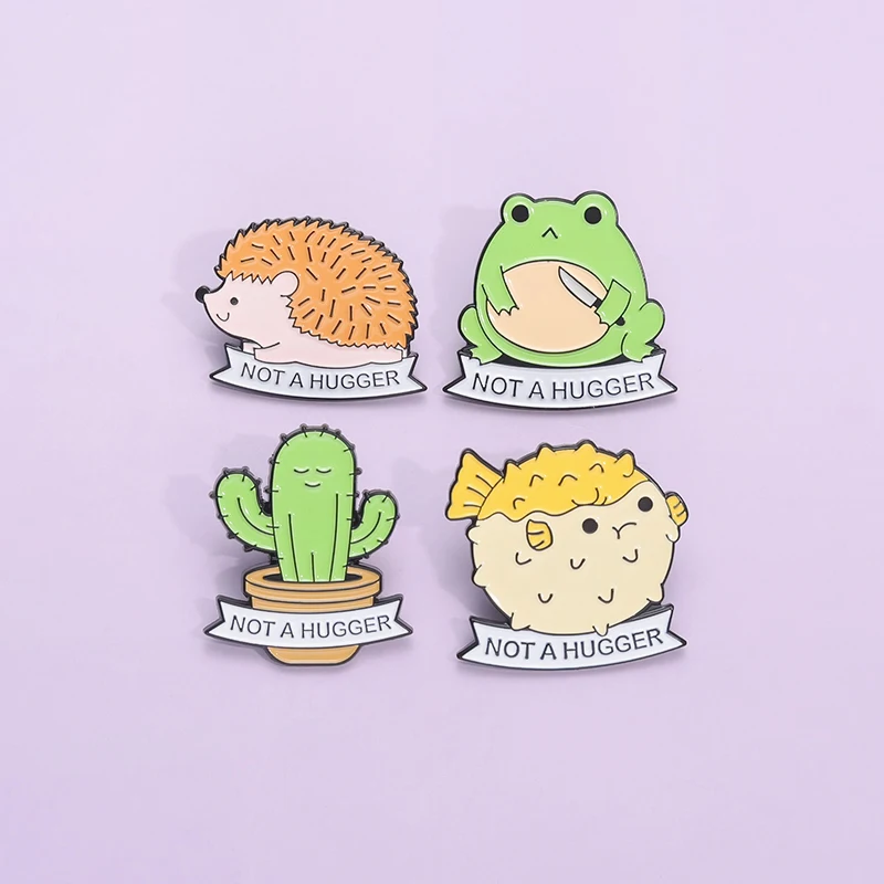 Hedgehog Cactus Not A Hugger Enamel Pins Cute Cartoon Thorny Animals Frog Brooch Backpack Lapel Badge Gift for Friends Wholesale
Hedgehog Cactus Not A Hugger Enamel Pins Cute Cartoon Thorny Animals Frog Brooch Backpack Lapel Badge Gift for Friends Wholesale