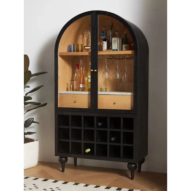 American wine cabinet French retro solid wood side cabinet Nordic glass storage cabinet
American wine cabinet French retro solid wood side cabinet Nordic glass storage cabinet