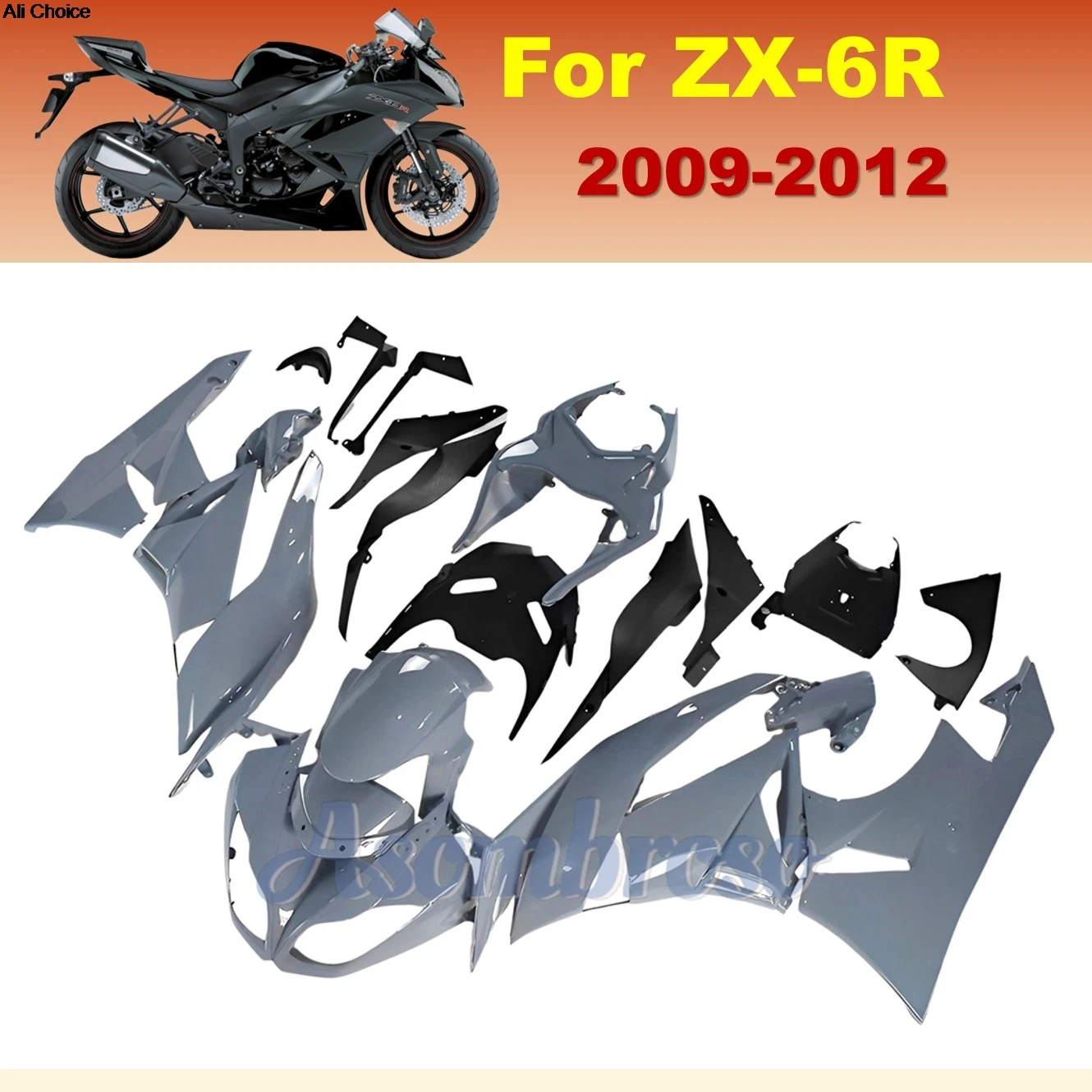 Full Fairings For KAWASAKI ZX6R 2009-2012 ZX-6R 2010 2011 Nardo Gray Motorycle Injection Bodywork set
Full Fairings For KAWASAKI ZX6R 2009-2012 ZX-6R 2010 2011 Nardo Gray Motorycle Injection Bodywork set