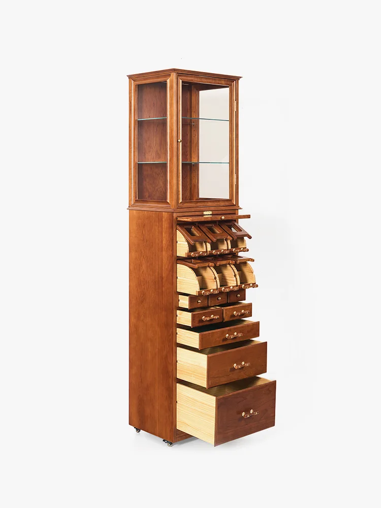 Multi-drawer retro glass door display cabinet with lamp removable game locker
Multi-drawer retro glass door display cabinet with lamp removable game locker