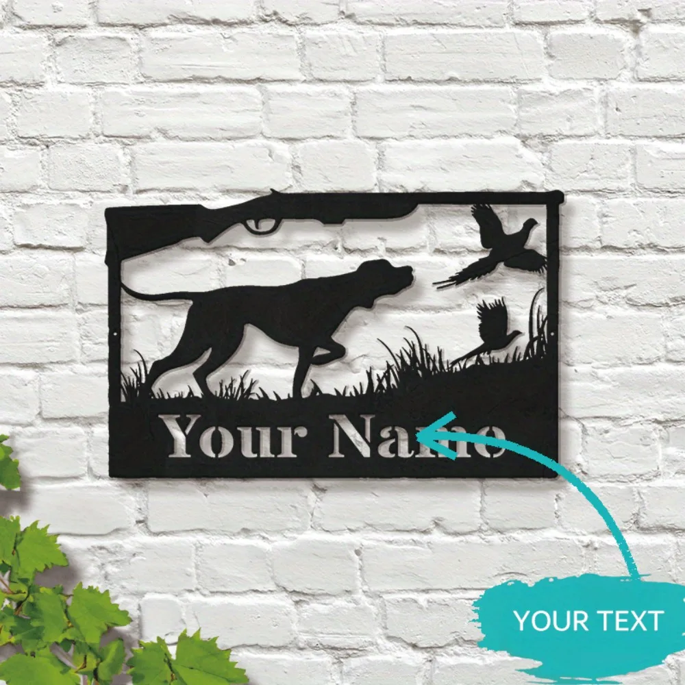 Custom Hunting Dog & Pheasant Metal Wall Sculptures with Personalized Name Inscription Ideal for Home Cabin Decor as Gift
Custom Hunting Dog & Pheasant Metal Wall Sculptures with Personalized Name Inscription Ideal for Home Cabin Decor as Gift