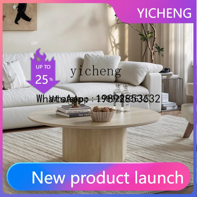 Круглый винтажный кофейный столик из травертина и мрамора в стиле Ваби-Саби для гостиной
Круглый винтажный кофейный столик из травертина и мрамора в стиле Ваби-Саби для гостиной