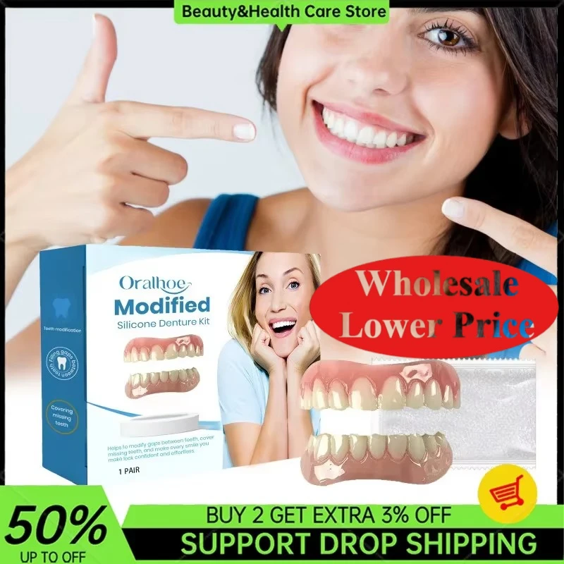3pcs Modified Silicone Denture Kit Cover Perfect Teeth Silicone Smile Veneers Teeth Upper Tool False Tooth Cover Oral Hygiene
3pcs Modified Silicone Denture Kit Cover Perfect Teeth Silicone Smile Veneers Teeth Upper Tool False Tooth Cover Oral Hygiene