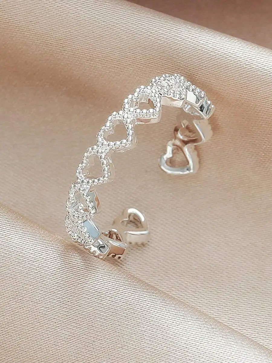 Hollow Out Heart Ring For Women Fashion Accessory Daily Wear Adjustable
Hollow Out Heart Ring For Women Fashion Accessory Daily Wear Adjustable