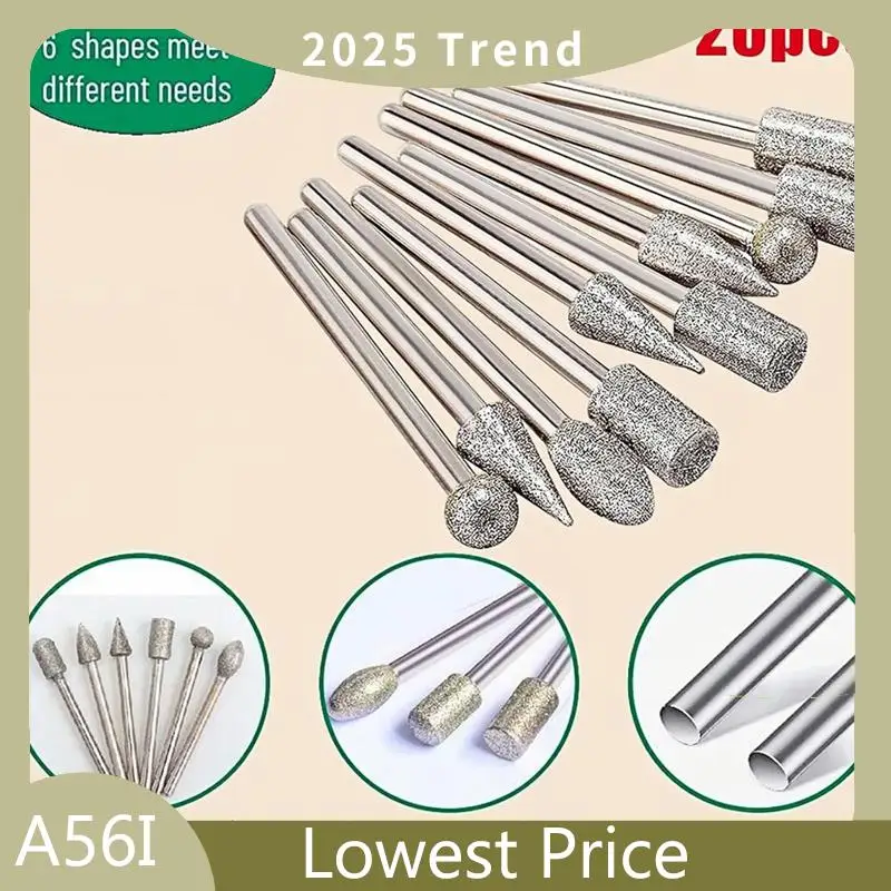 【Ship Within 20Pcs Diamond Grinding Bits 120 Grit 1/8" Shank Diamond Coated Rotary Burr Set Fits Most Rotary Tools, Jewelry Maki
【Ship Within 20Pcs Diamond Grinding Bits 120 Grit 1/8" Shank Diamond Coated Rotary Burr Set Fits Most Rotary Tools, Jewelry Maki