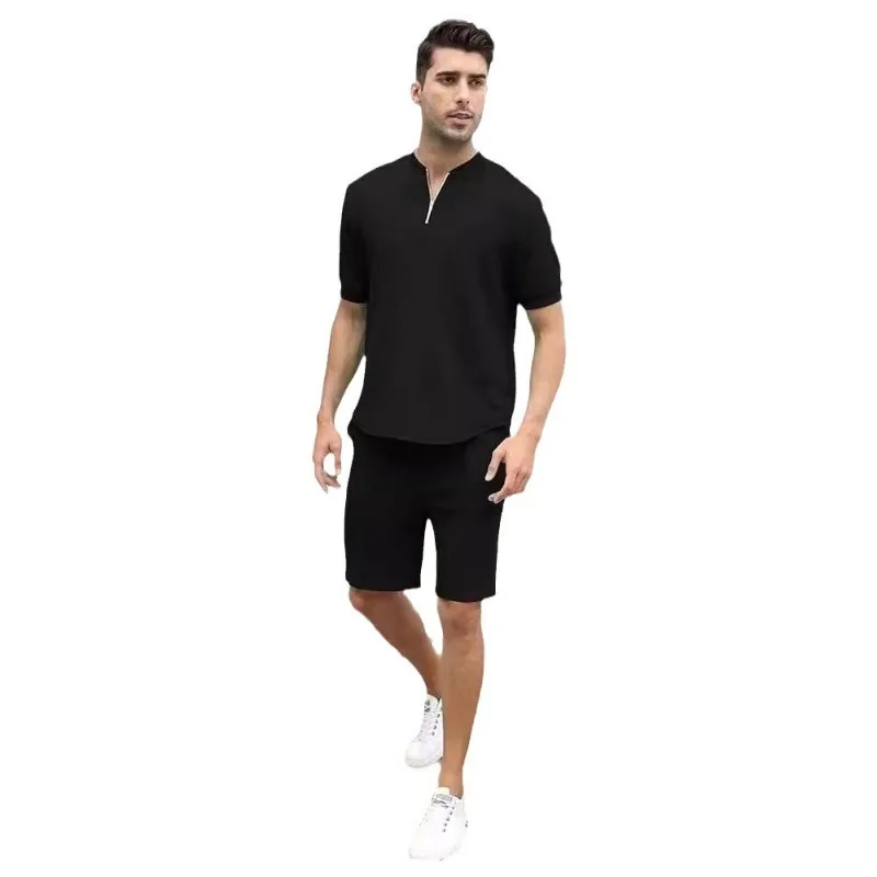 New Men's Sports and Leisure Set, Solid Color Slim Fit Short Sleeved Shorts, 2-piece Set, Fashionable Summer Set, Men's Clothing
New Men's Sports and Leisure Set, Solid Color Slim Fit Short Sleeved Shorts, 2-piece Set, Fashionable Summer Set, Men's Clothing