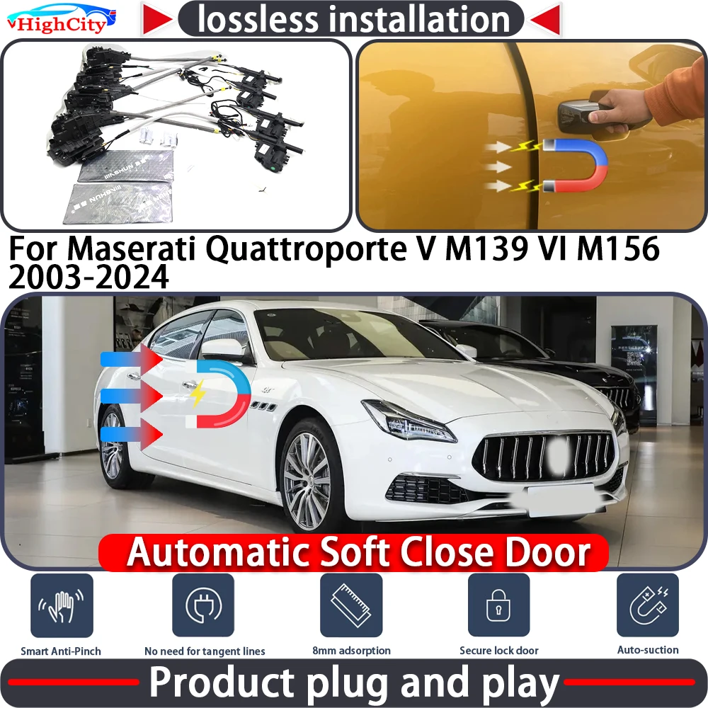 Привод замка двери HighCity с функцией плавного закрывания для Maserati Quattroporte V M139 VI M156 2003-2024, система автоматического открывания/закрывания
Привод замка двери HighCity с функцией плавного закрывания для Maserati Quattroporte V M139 VI M156 2003-2024, система автоматического открывания/закрывания