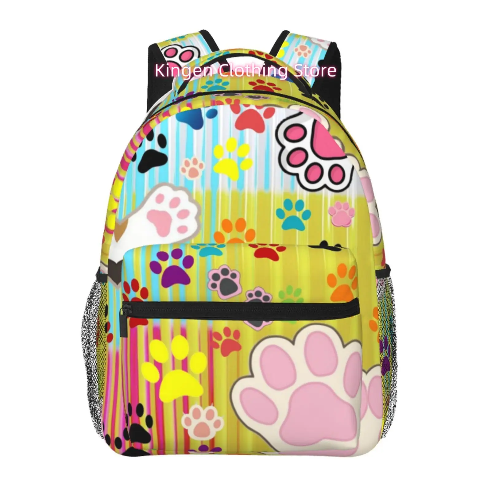 Rainbow Stripe Colorful Paw Print Travel Backpack, Large Capacity with Adjustable Shoulder Straps And Multiple Compartments, Uni
Rainbow Stripe Colorful Paw Print Travel Backpack, Large Capacity with Adjustable Shoulder Straps And Multiple Compartments, Uni