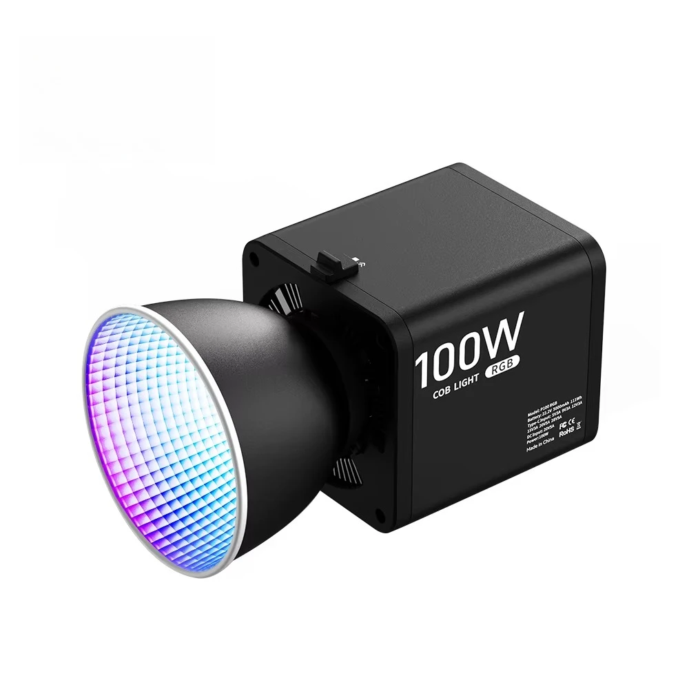 100W RGB Built-in Battery LED COB Video Light Professional Photography Light Dimmable 2700-6500K For Studio Live Streaming
100W RGB Built-in Battery LED COB Video Light Professional Photography Light Dimmable 2700-6500K For Studio Live Streaming