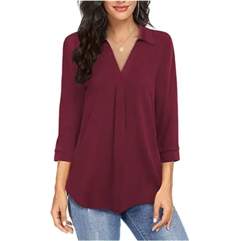 Summer Elegant Short Sleeve V-neck Women Chiffon Blouses Tops Temperament Solid Loose Blouse Casual Ladies Shirts Female Blusas
Summer Elegant Short Sleeve V-neck Women Chiffon Blouses Tops Temperament Solid Loose Blouse Casual Ladies Shirts Female Blusas